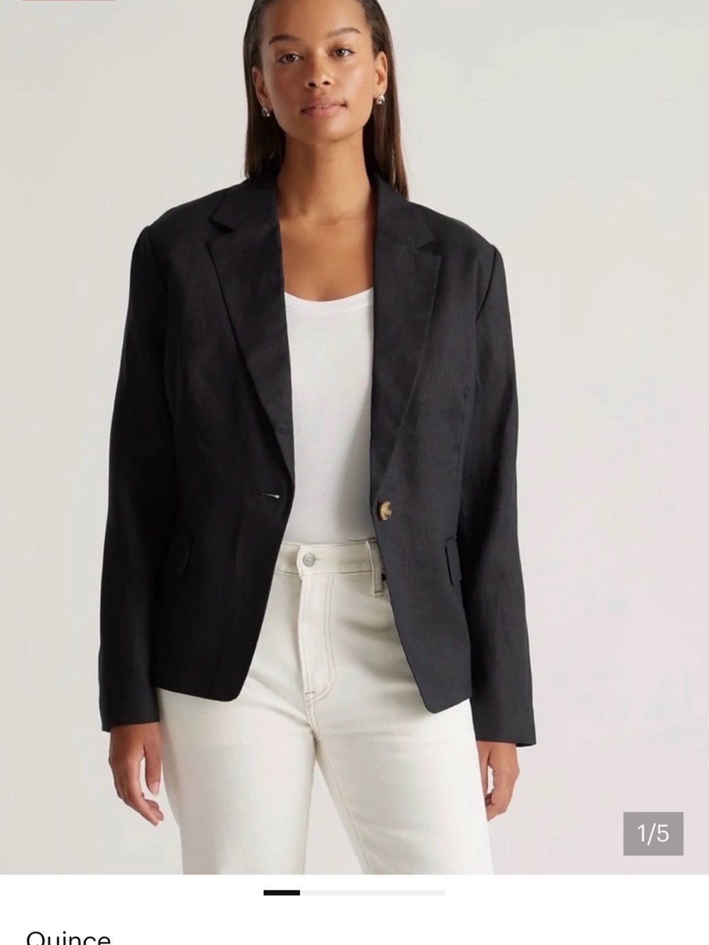 Quince European Linen Black Blazer